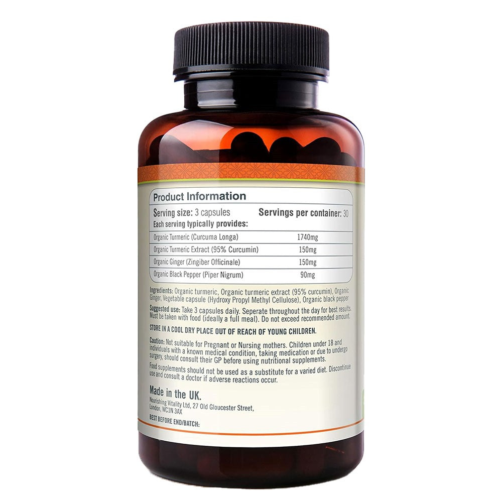 Turmeric Vitality Organic Turmeric 2130mg 90 Capsules
