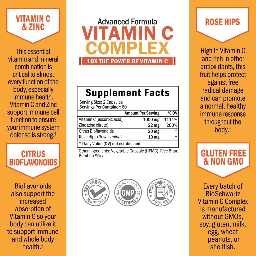 BioSchwartz Vitamin C Complex 1000 mg 120 Capsules