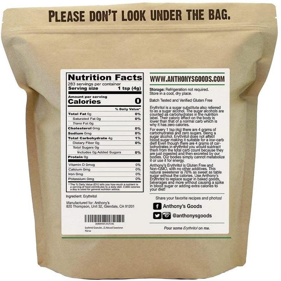 Anthony's Erythritol Granular Natural Sweetener - 1.1kg