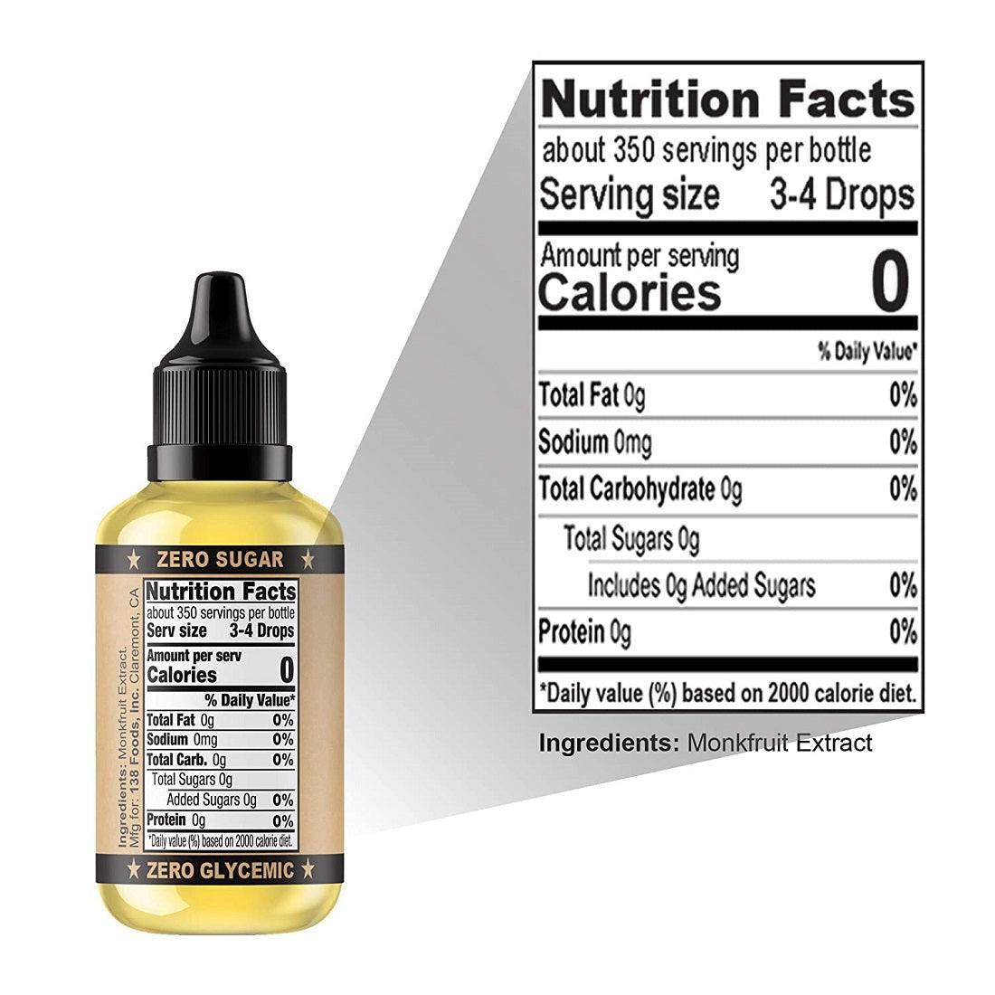 Smart 138 Monk Fruit Drops Sweetener 44ml