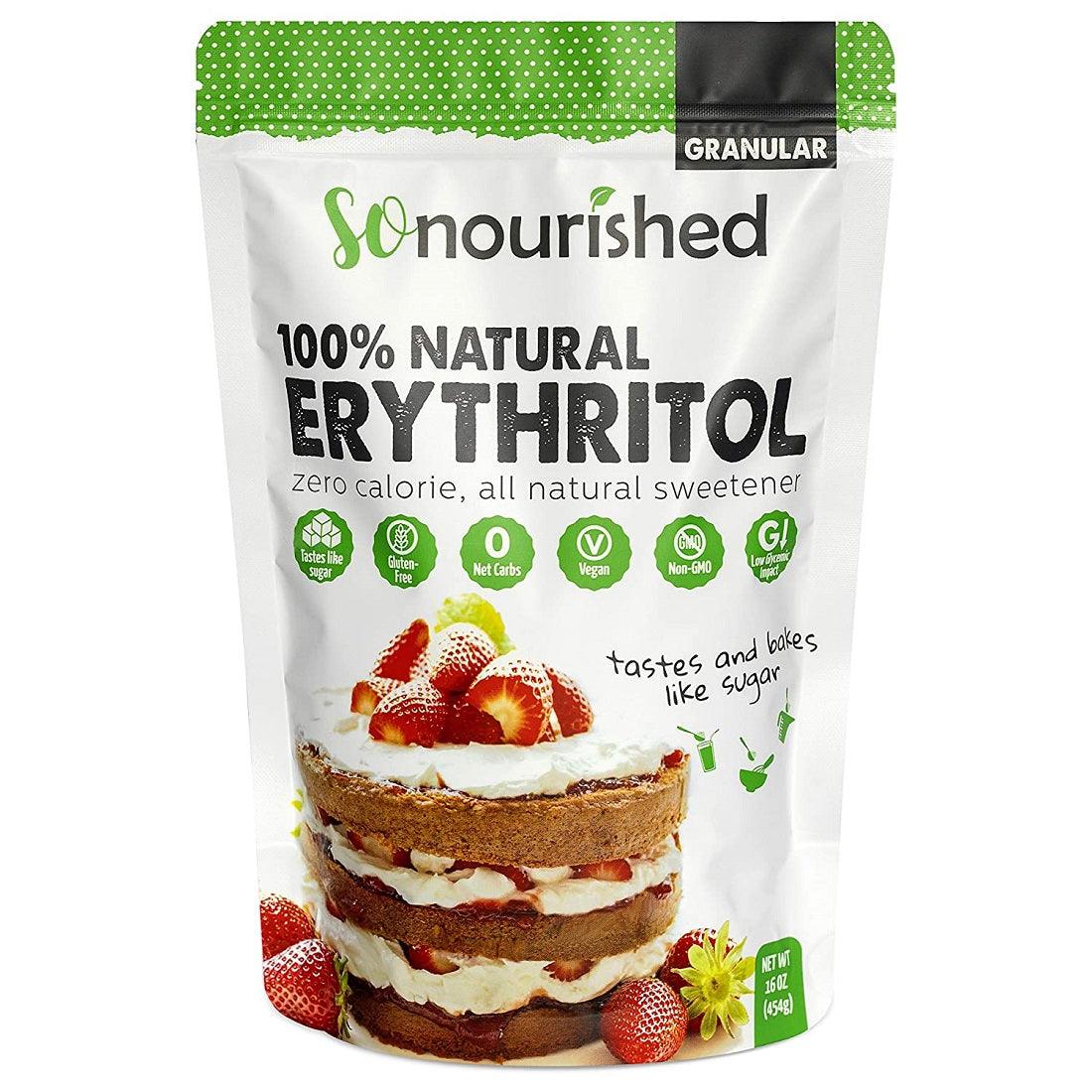 So Nourished Erythritol Granules Zero Calories 454 Gm
