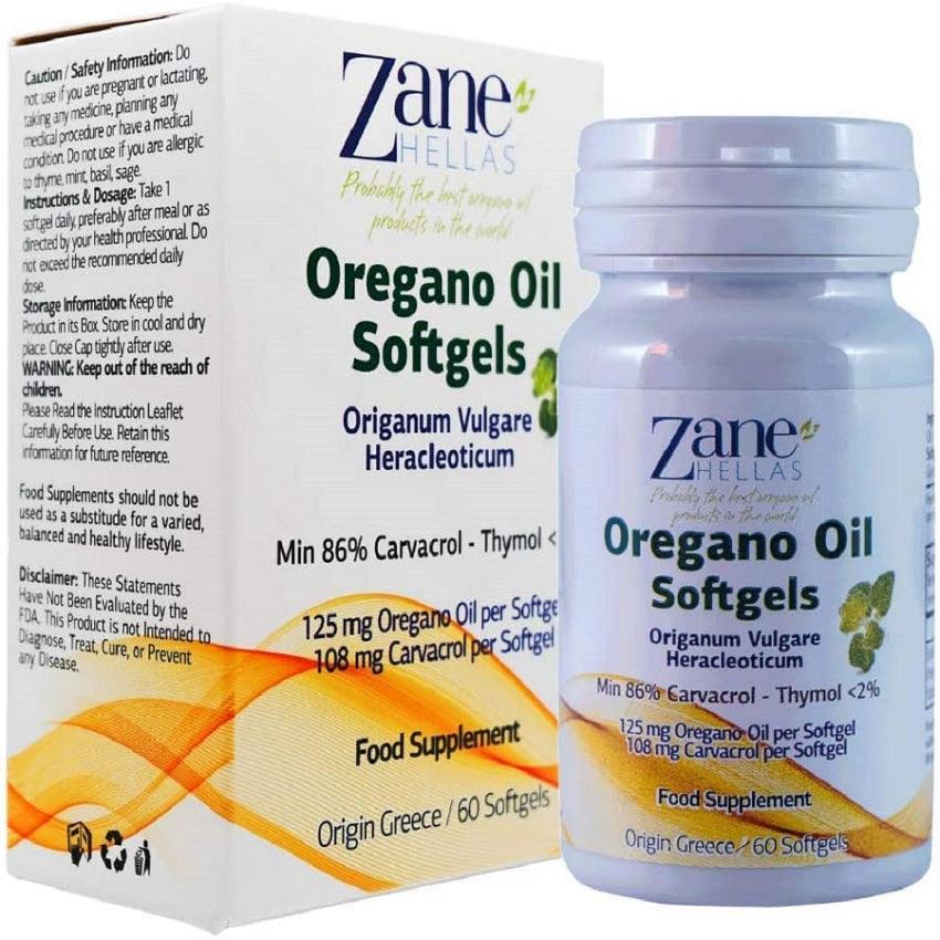 Zane Hellas Oregano Oil Capsules 60 Softgels