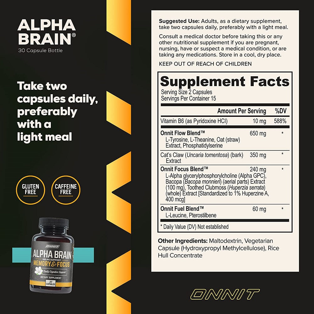 Onnit Alpha Brain – 30 Capsules