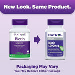 حبوب البيوتين 1000 ميكروجرام للشعر - ناترول - Biotin 1000 Mcg 100 Tab Natrol