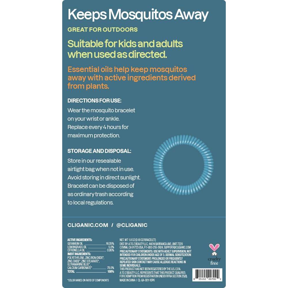 أساور كليجانيك للحماية من البعوض 10 قطع