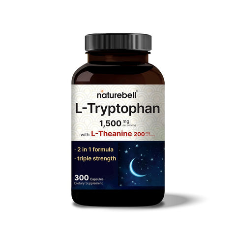 ال تريبتوفان مع ال ثيانين 300 كبسولة - NatureBell L Tryptophan with L Theanine 300 Capsules
