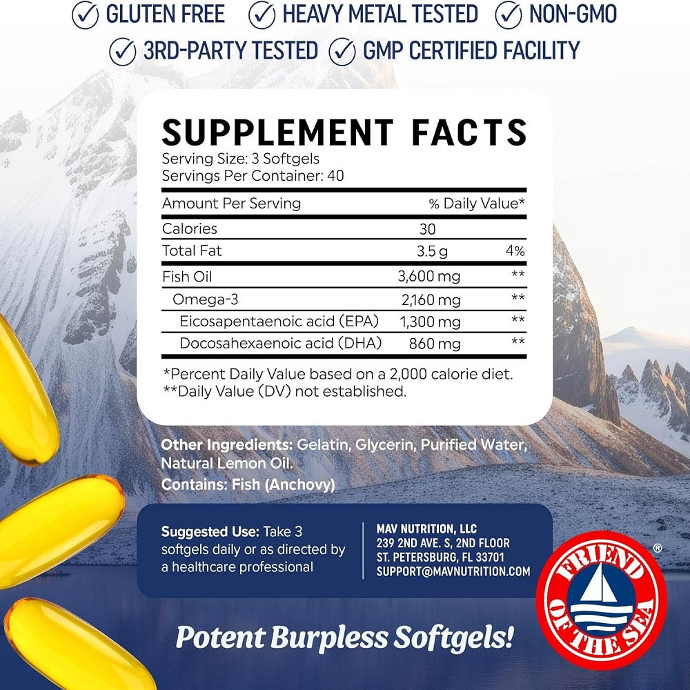 أوميغا 3 ثلاثي القوة 120 كبسولة – ماف نيوترشن