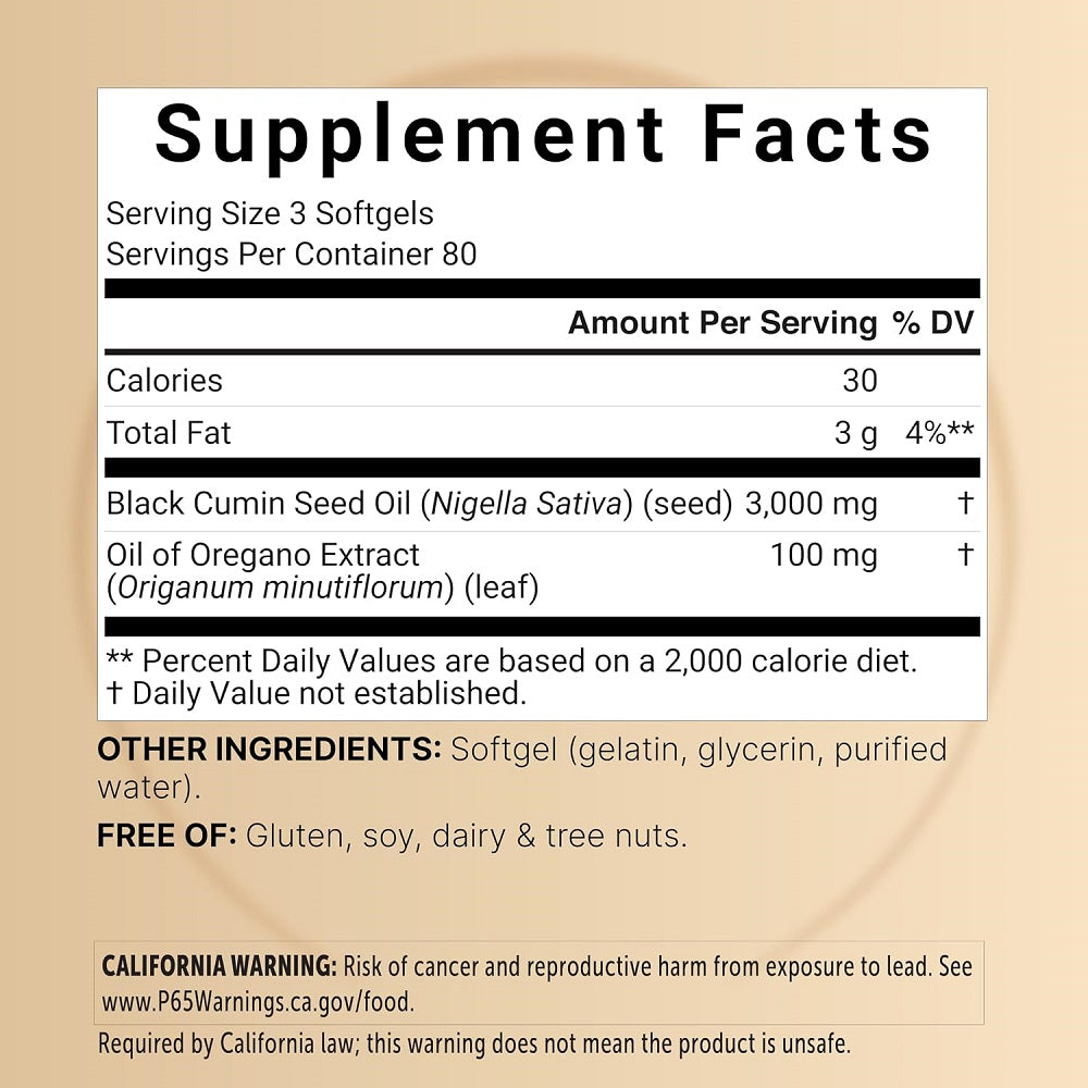 NatureBell Black Seed Oil with Vitamin D3 180 Softgels