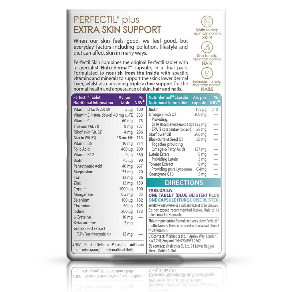 Perfect Plus Tablet Perfectil Plus Skin 56 Tablets Vitabiotics Skin Health Support ...