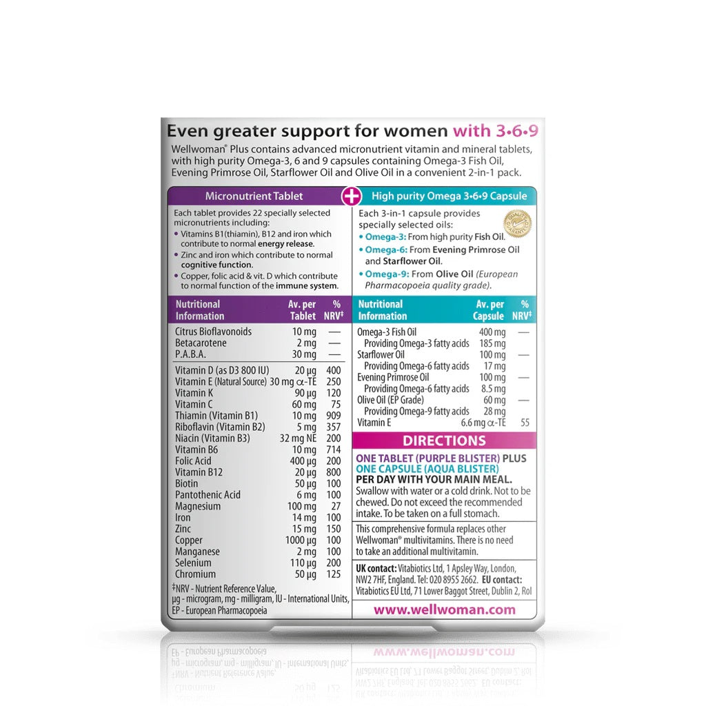 Wellwoman Plus – 56 Tablets/Capsules by Vitabiotics
