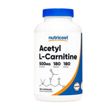 اسيتيل ال كارنتين 500مج 180 كبسولة - Nutricost Acetyl L-Carnitine 500mg, 180 Capsules
