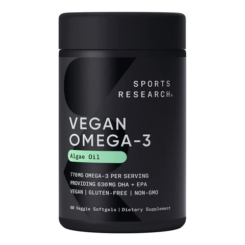 اوميجا 3 نباتي المصدر 60 كبسولة نباتية- Sports Research Vegan Omega-3 60 Veggie Softgels