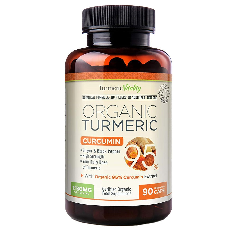 كبسولات الكركم المتكاملة 90 كبسولة - Turmeric Vitality Organic Turmeric Capsules 2130mg 90 Cap