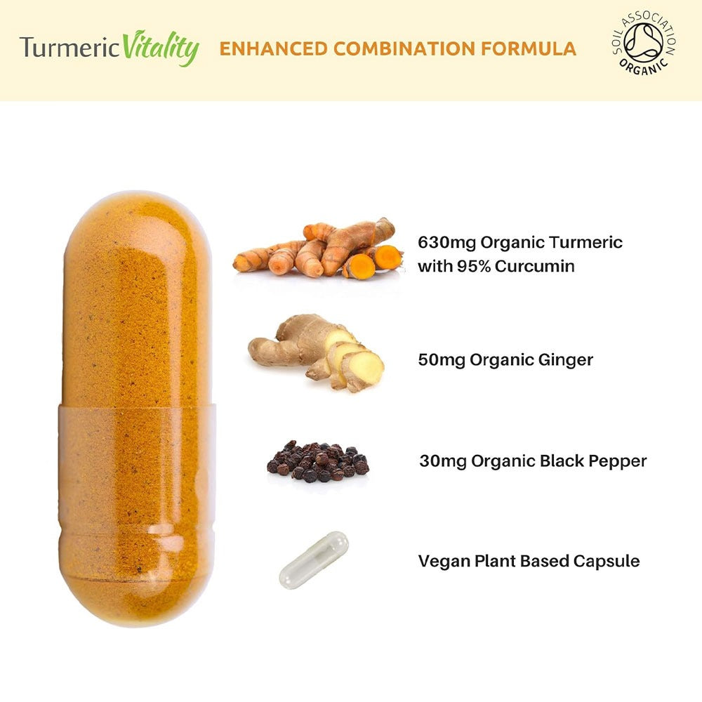 Turmeric Vitality Organic Turmeric Capsules 1420mg 120 Cap