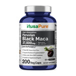كبسولات ماكا السوداء أعلى تركيز 200 كبسولة - NusaPure Black Maca Root 37,500mg 200 Capsules
