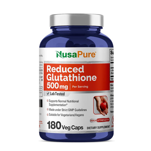 جلوتاثيون مختزل 500 مج 180 كبسولة - NusaPure Reduced Glutathione 500mg 180 Capsules