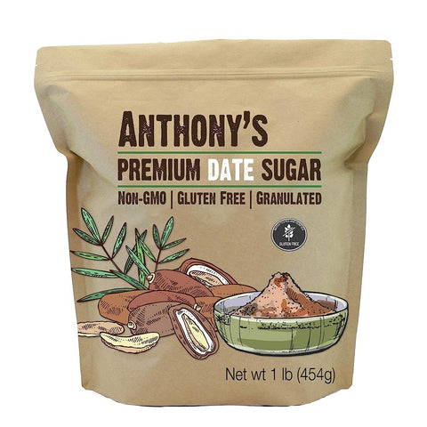 سكر التمر (دقلة نور) الطبيعي حبيبات 454 جرام - Anthony's Date Sugar, 1 lb