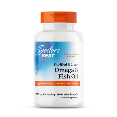 اوميجا 3 نقي 1000 مج 120 كبسولة - Doctor's Best Purified & Clear Omega 3 Fish Oil 120 Caps