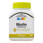 21st Century Biotin Tablets, 10,000 mcg, 120 Tabs - بيوتين  10000 مكج 120 قرص