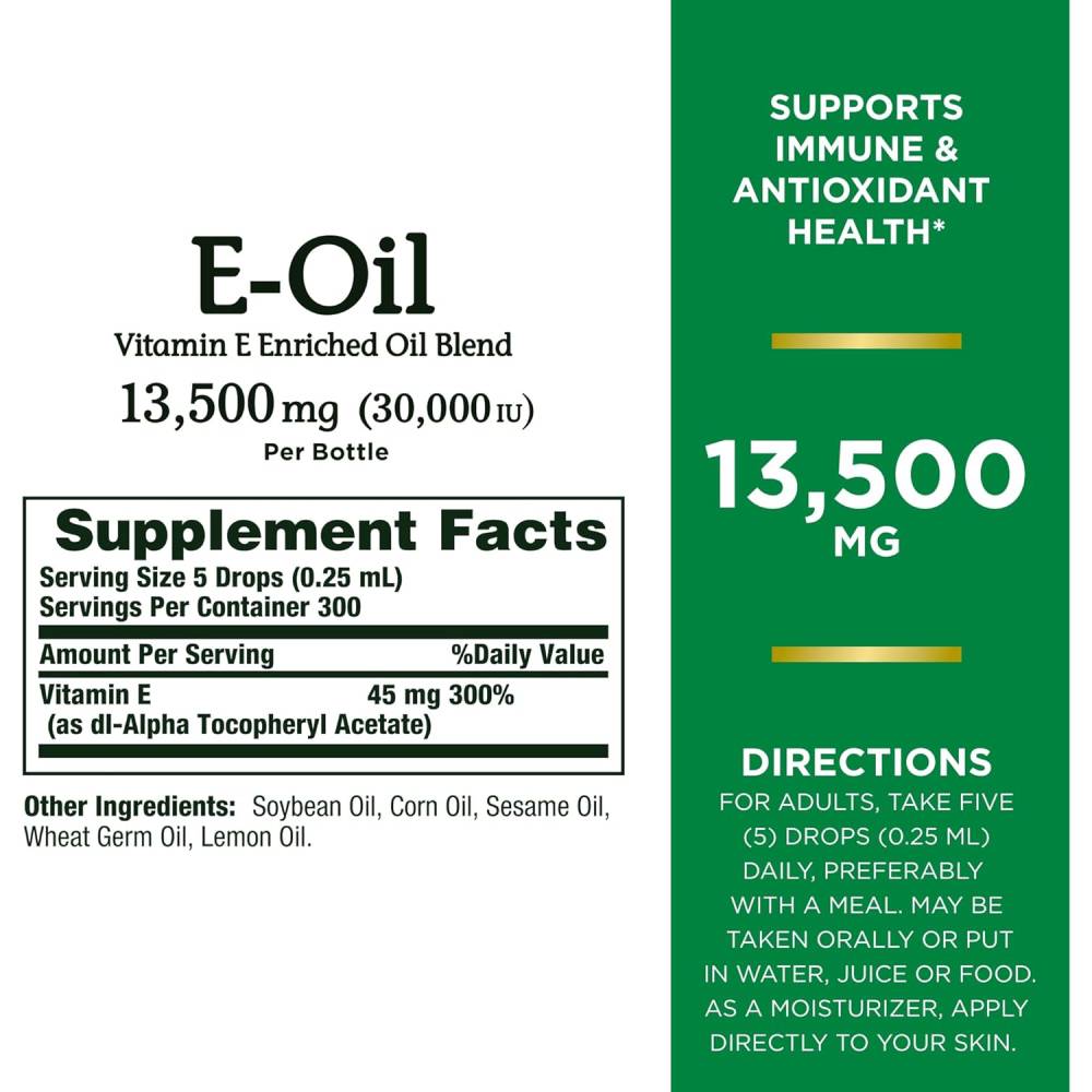 زيت فيتامين إي بقوة 30,000 وحدة دولية - نيتشرز باونتي