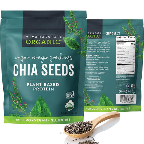 بذور الشيا العضوية 907 جرام - Viva Naturals Organic Chia Seeds 2 LB