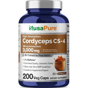 Nusapure Cordyceps Mushroom Extract 3000mg 200 Capsules