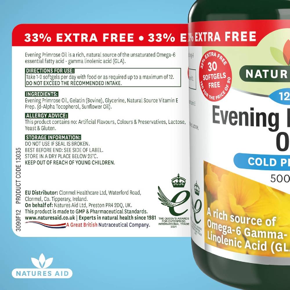 Natures Aid Evening Primrose Oil 1000mg 90 Capsules