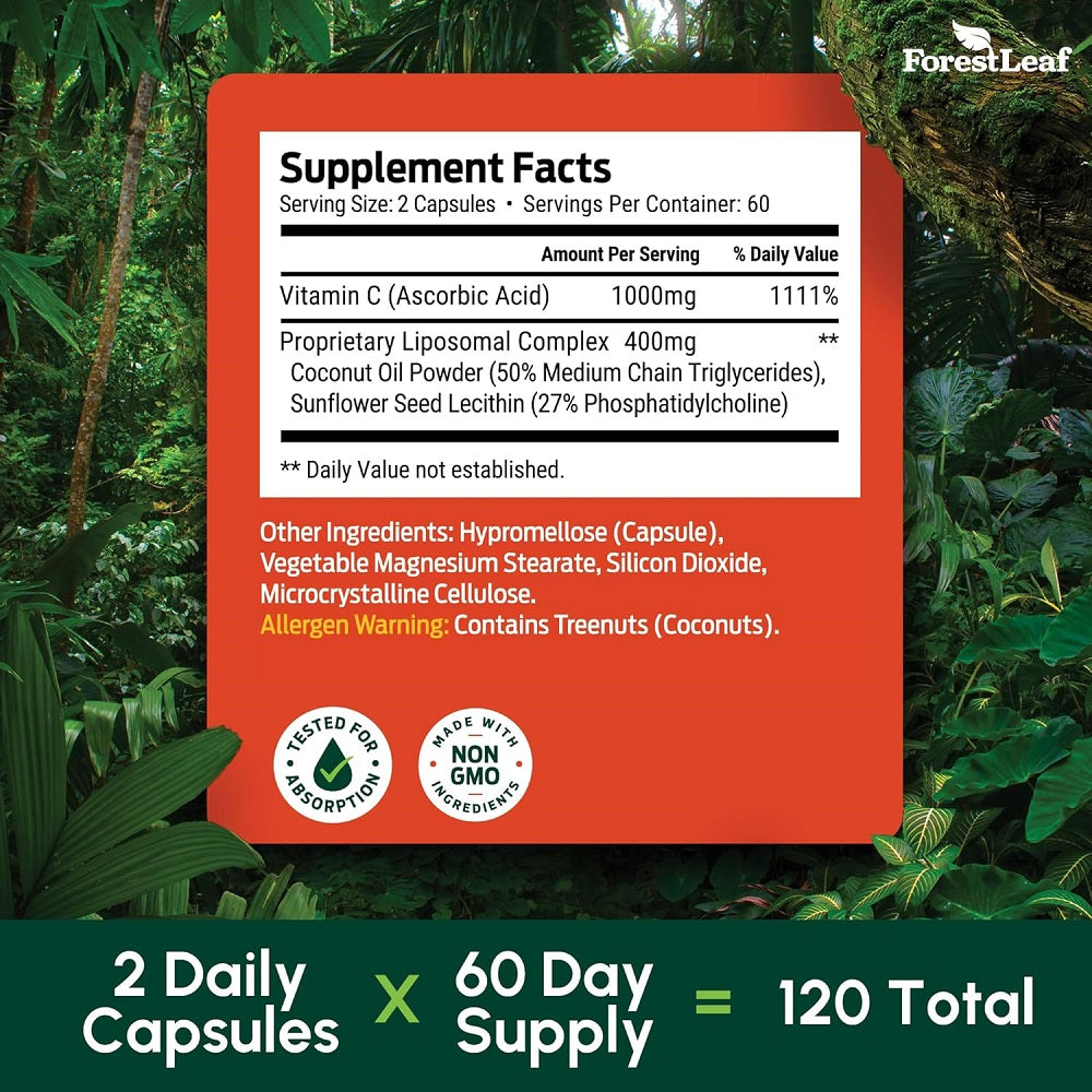 فيتامين سي ليبوسومال 1000 ملجم 120 كبسولة – فورست ليف