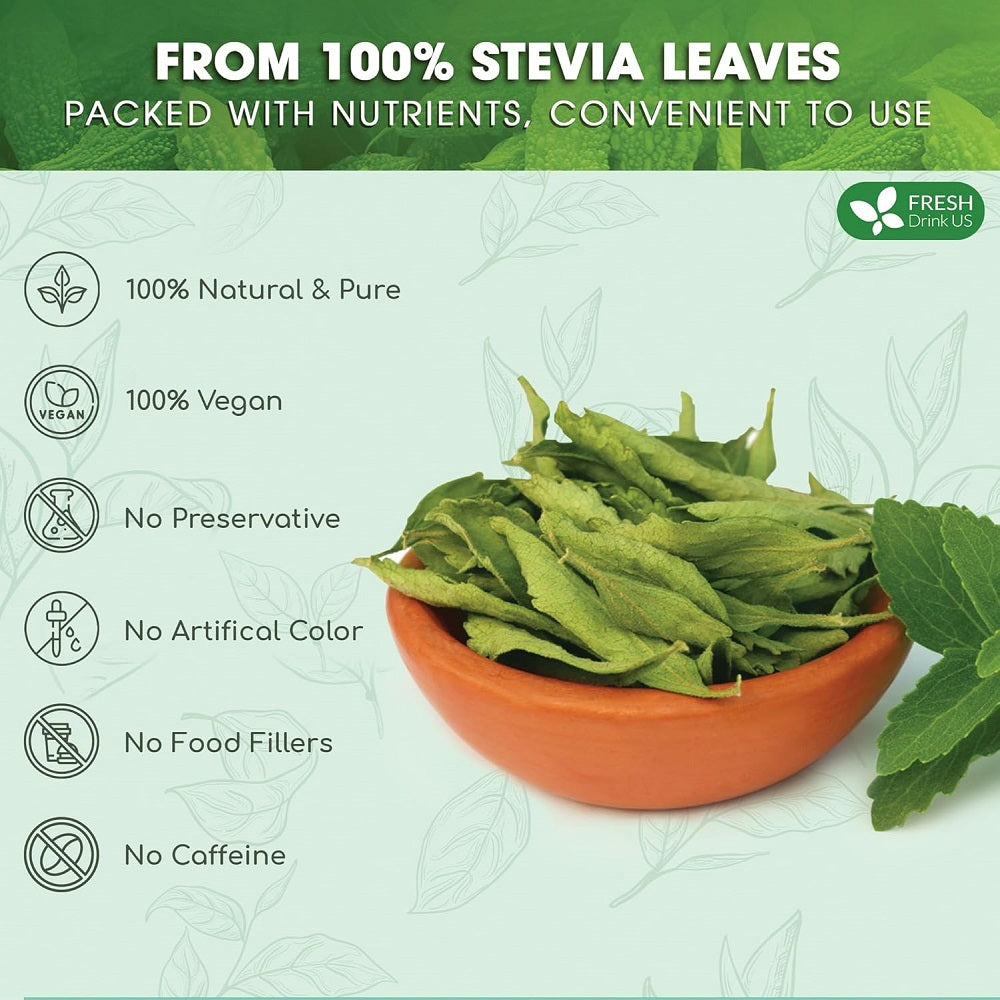 Fresh Drink US Dried Stevia Leaves 300 Leaves