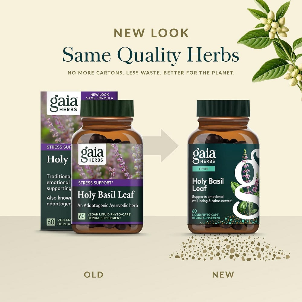 Gaia Herbs Holy Basil Leaf 60 Capsules