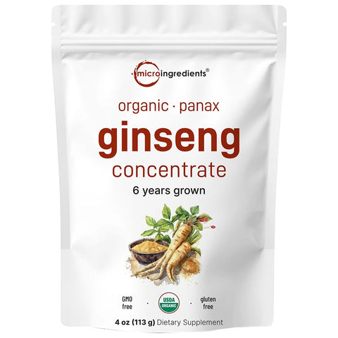 مسحوق الجنسنج العضوي 113 جرام - Microingredients Organic Korean Ginseng Powder 113 gm