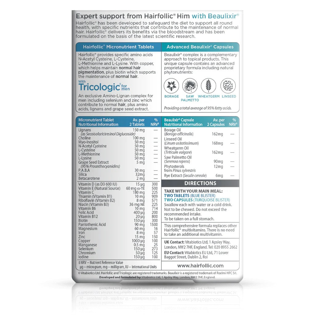 Hairfollic Him – 30 Tablets by Vitabiotics