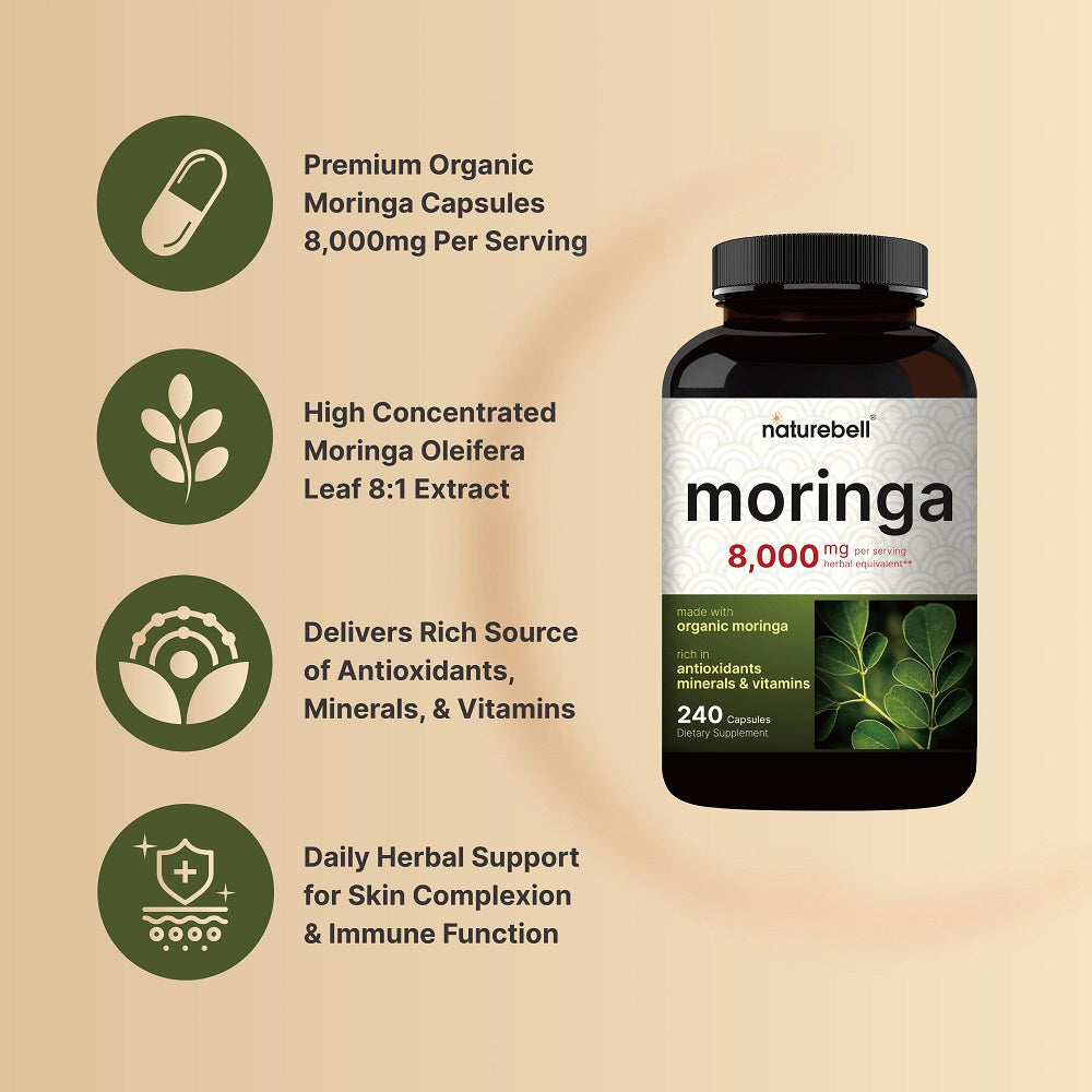 NatureBell Organic Moringa 200 Capsules