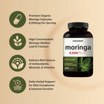 اوراق المورينجا العضوية 240 كبسولة - NatureBell Organic Moringa 240 Capsules