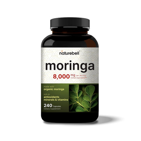اوراق المورينجا العضوية 240 كبسولة - NatureBell Organic Moringa 240 Capsules