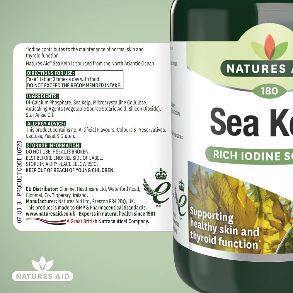 Natures Aid Kelp Tablets 187mg 180 Tablets