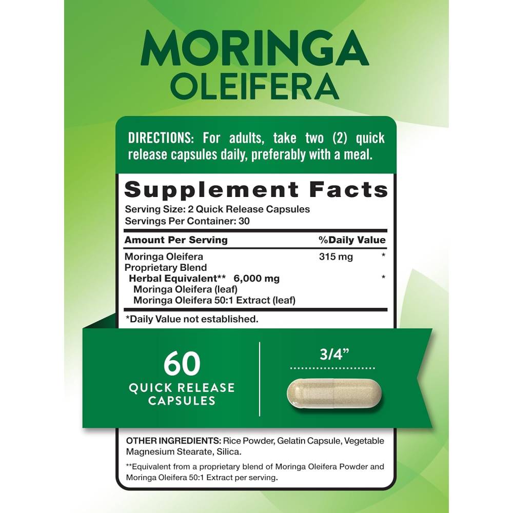 أوراق المورينجا 60 كبسولة – نيتشرز تروث