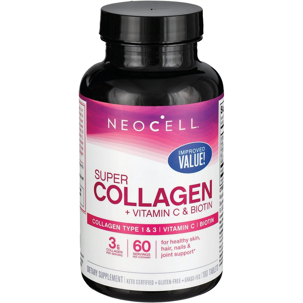 Super Collagen C Plus Biotin Neocell 180 Tablets - Super Collagen C Plus Biotin 180 Tabs