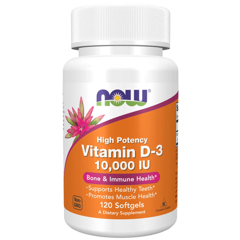 فيتامين د3 10000 مكج 120 كبسولة - NOW Vitamin D-3 10,000 IU 120 Softgels