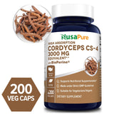 فطر كورديسيبس 3000 مج 200 كبسولة - NusaPure Cordyceps Extract 3000 mg 200 Caps