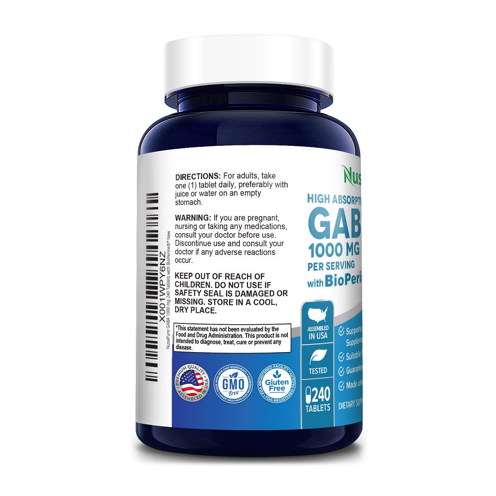 BULKSUPPLEMENTS GABA 750mg - 3.5 oz