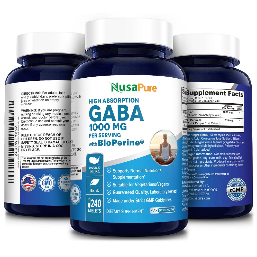 BULKSUPPLEMENTS GABA 750mg - 3.5 oz