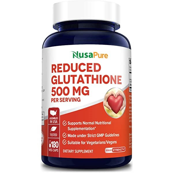 NusaPure Reduced Glutathione 500mg 180 Capsules  