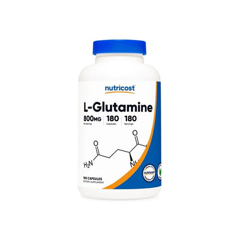 إل جلوتامين 800 مج 180 كبسولة - Nutricost L-Glutamine 800mg, 180 Capsules