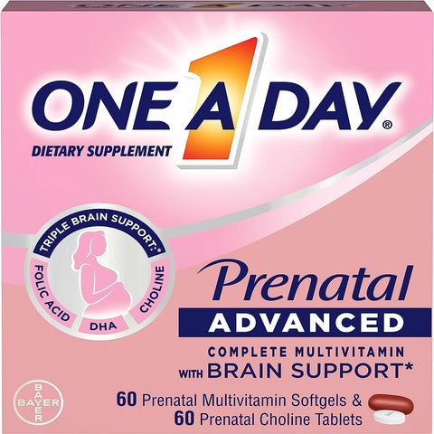 وان اداي فيتامينات اثناء الحمل والرضاعة 120 قرص وكبسولة - One A Day Prenatal Advanced 120 Count