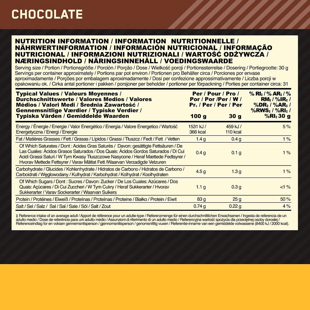 Optimum Nutrition 100% Whey Protein Isolate Powder 930g