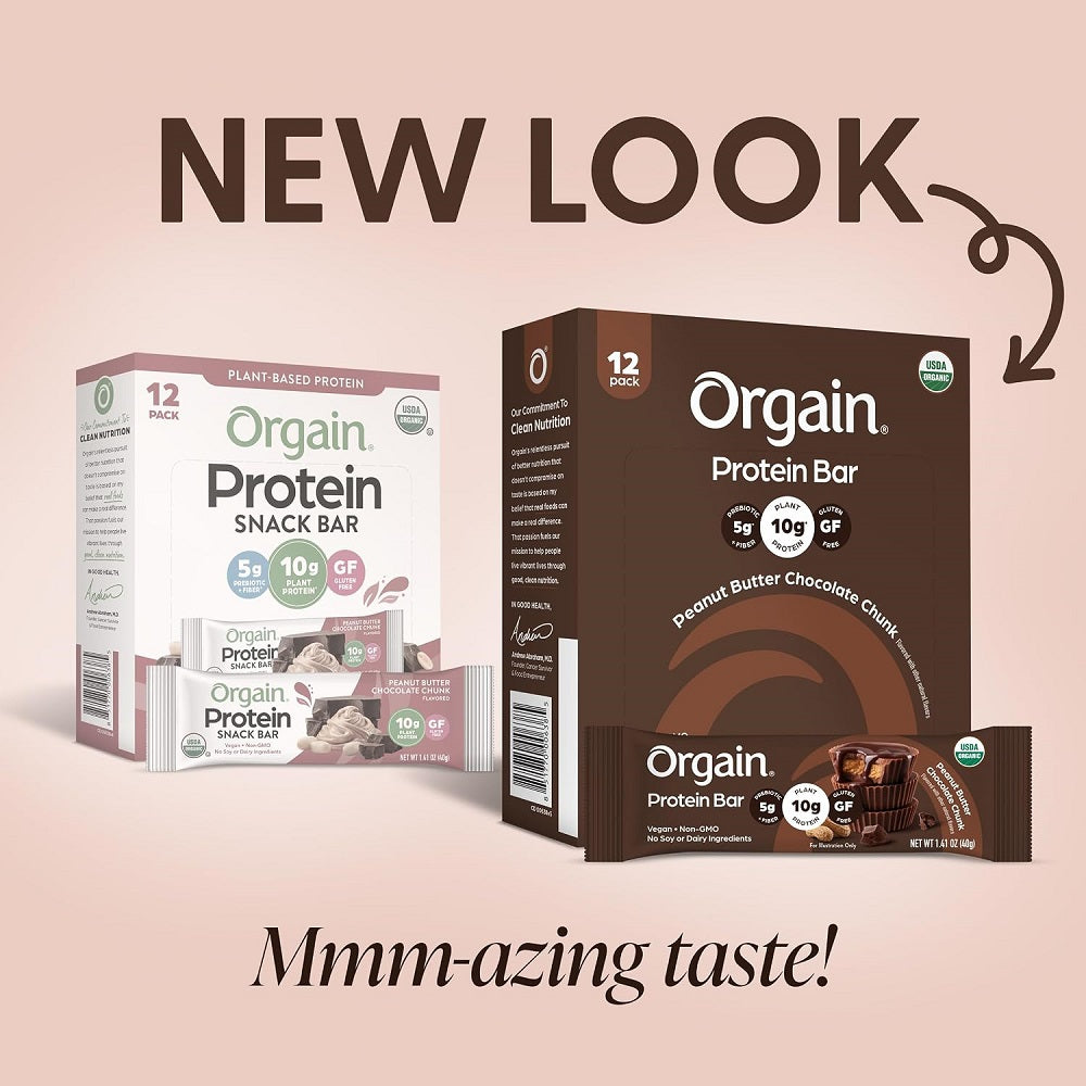 Orgain Protein Bar Peanut Butter Chocolate Chunk 12 Bars