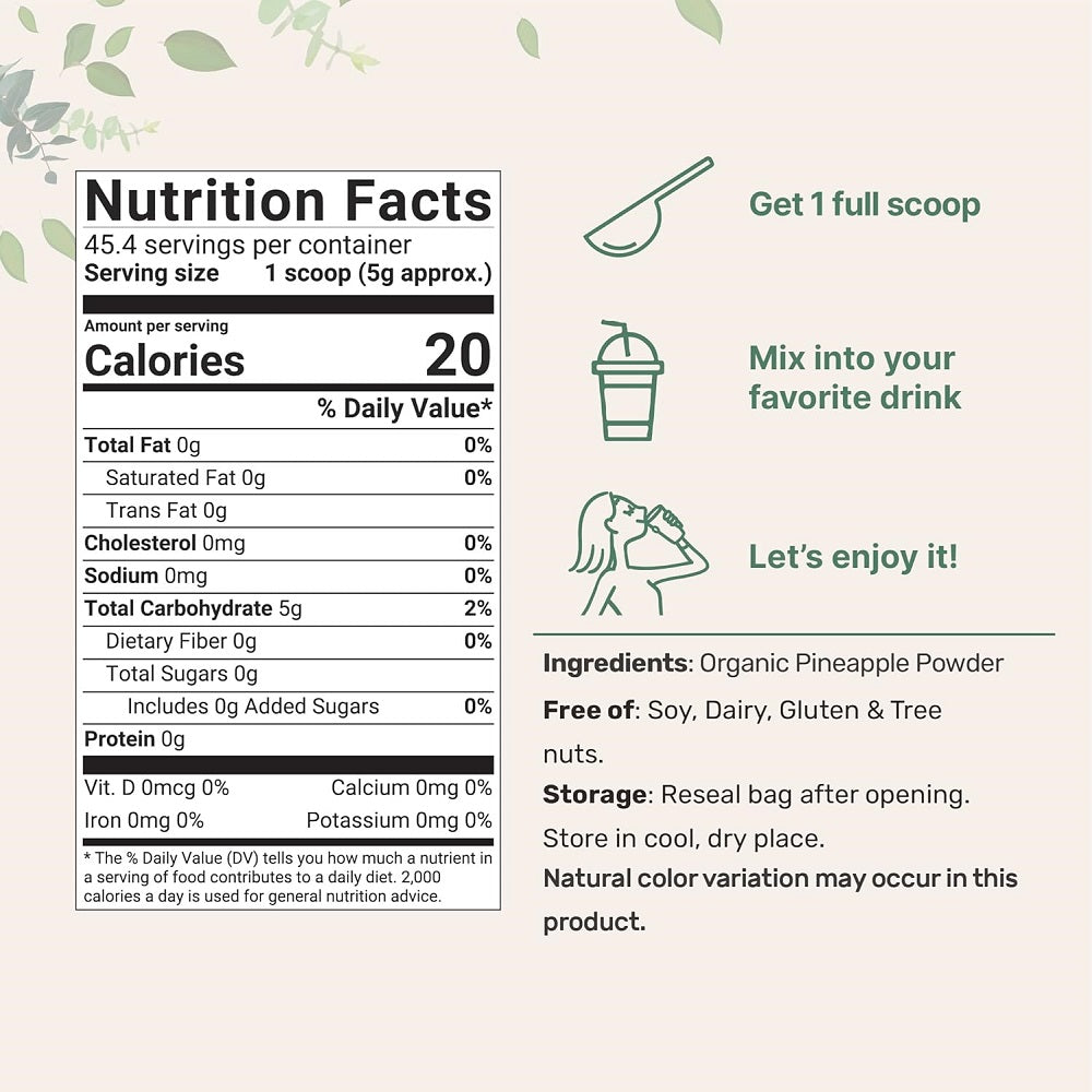 مسحوق الأناناس العضوي 227 جم – ميكرو إنجريدينتس