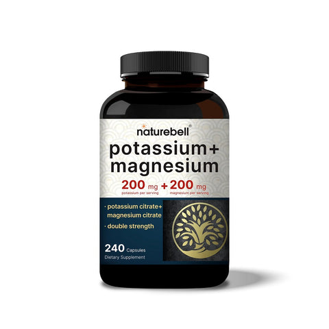 بوتاسيوم ومغنيسيوم سيترات 240 كبسولة - NatureBell Potassium & Magnesium Citrate 240 Capsules