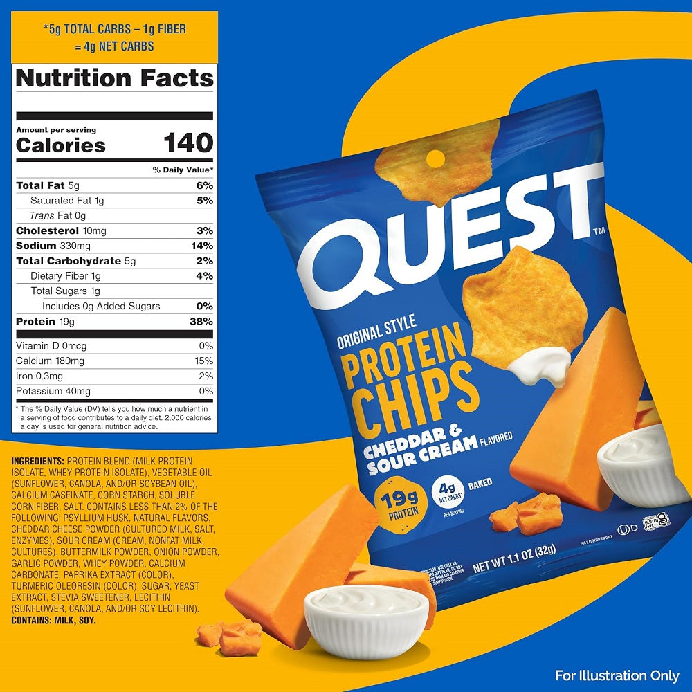 Quest Nutrition Protein Chips Cheddar & Sour Cream 8 × 32g